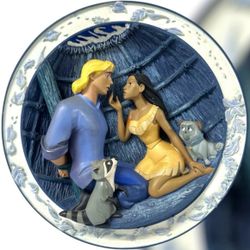Vintage Disney Pocahontas “If I Never Knew You” 3D Sculpted Plate - Ltd Ed. 1995