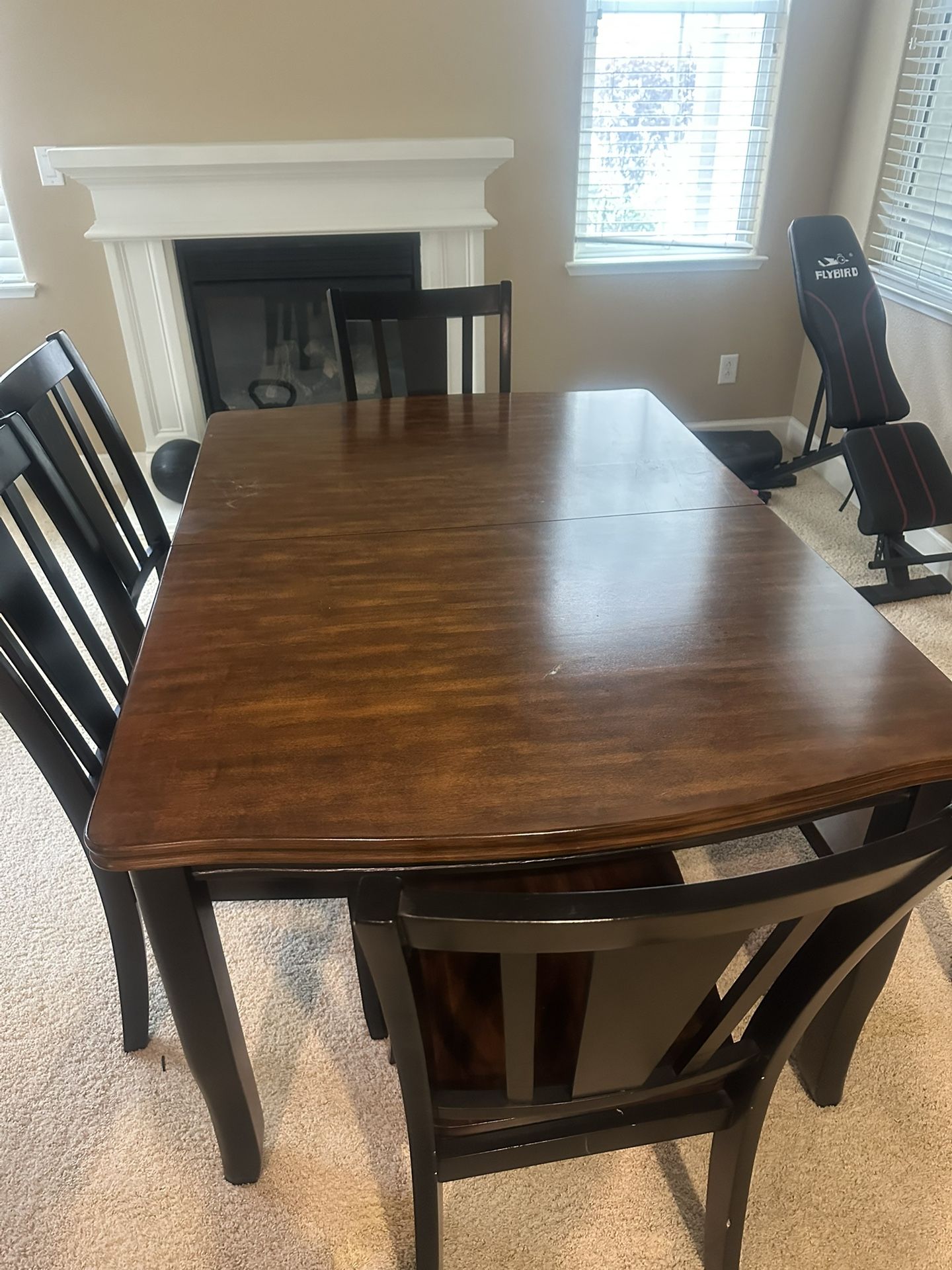 ASHLEY DOVER DINING SET UNISEX 6PC BLACK CHERRY MODERN FARMHOUSE BENCH