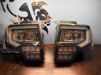 NEW F-150  09-14 Smoked Headlights LED DRL✅