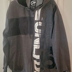 Ecko Unltd Full Zip Hoodie/ jacket 
Mens size 2XL grey/ white / black 
Vintage 
