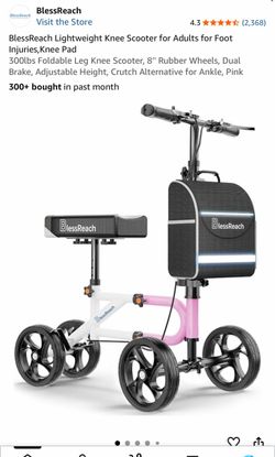 BlessReach Foldable Knee Scooter – Pink