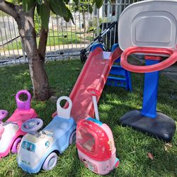 Toddler bundle slide Basquetball hoop pet carrier 3 toddler ride on cars 🚗 6 items $40 used condition south la 90043