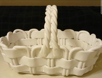 Vintage glazed open weave basket.  Made in Italy. Serious offers considered.