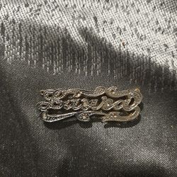 Sterling Silver And Gold LAURA NAMEPLATE