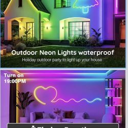 200Ft Neon Rope Lights,Flexible Led Rope Lights Control with App/Remote,Multiple Modes Rope Lights,IP65 Outdoor RGB Led Neon Lights Waterproof,Music S