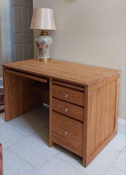 Natural wood desk