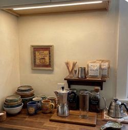 Kim Lewis-artist-oil on board-ornate wood frame-fresh roasted coffee-art work for your coffee station