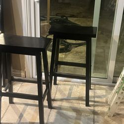 2  Black Bar Stools