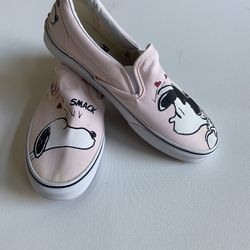 Vans Peanuts Snoopy Lucky Lip Smack Canvas Slip On Women7,5/Men Size 