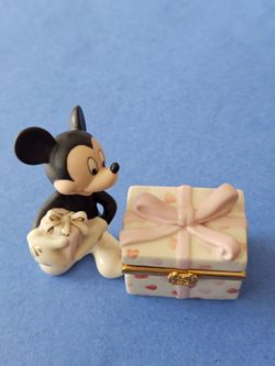Disney Lenox Mickeys Porcelain Trinkets Box  Figurine