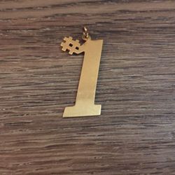 Vintage Custom made “#1” 14kt Gold Pendant