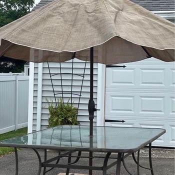Fortunoff Outdoor Table and Umbrella for Sale in Orange CT OfferUp