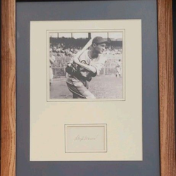 Lloyd Waner autographed cut with photo. Beckett Certified