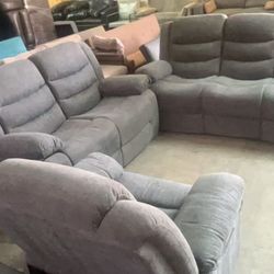 BRAND NEW 3 PIECES RECLINERS COUCH SET LIVING ROOM