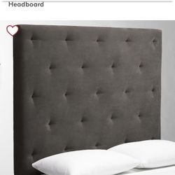 West Elm Chocolate Velvet King Headboard - NEW