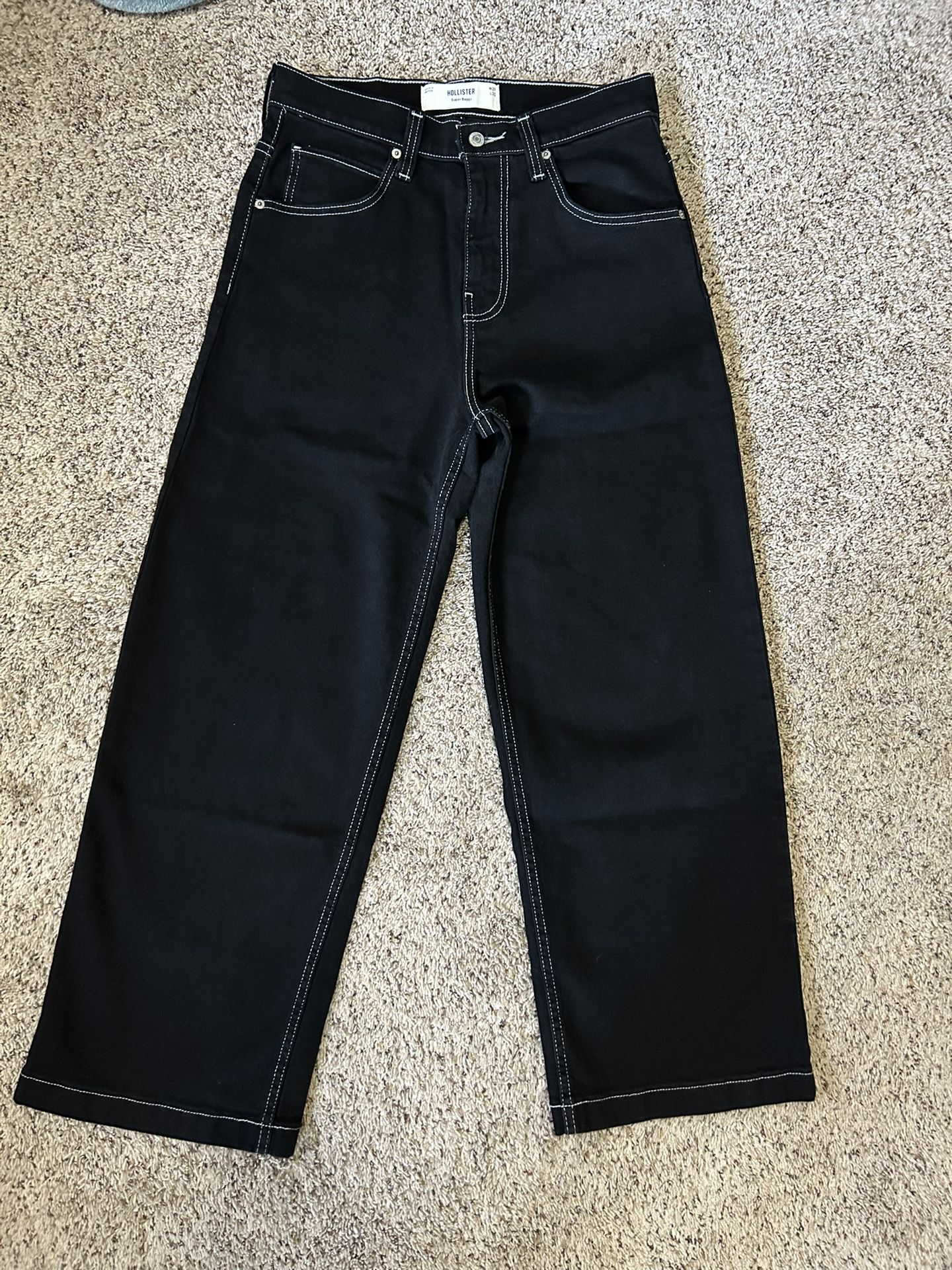 Hollister Super Baggy Black Jeans