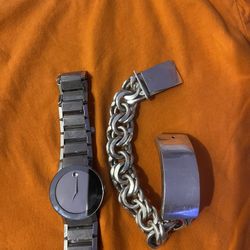 Movado Watch And Silver Chino Link Bracelet