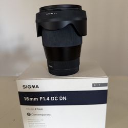 Sigma 16mm F1.4 DC Lens