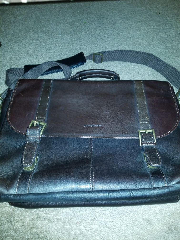 Samsonite Leather Briefcase Business Luggage Travel Bag