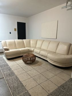 Major Markdown! Post Modern Leather Sectional Made in Italy