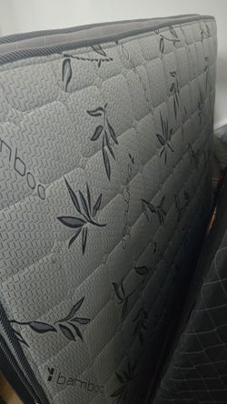Queen size pillow top mattress and box spring very clean