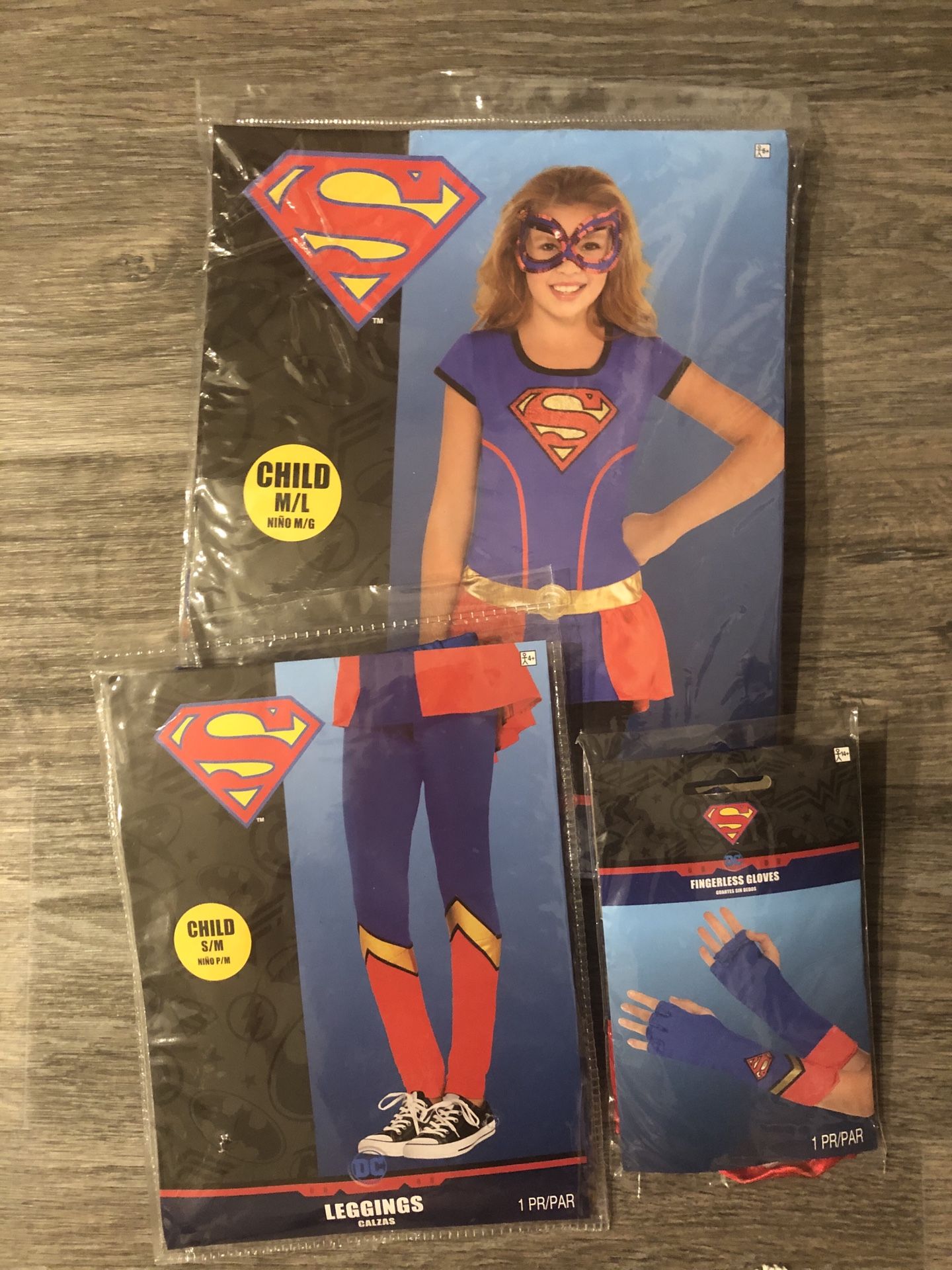 Supergirl child costume bundle NEW/UNUSED