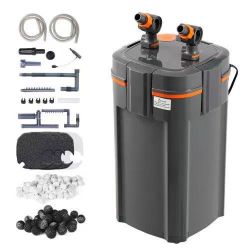 611*Aquarium Filter 317GPH, 4-Stage Canister Filter 100 Gallon, Ultra-Quiet Internal Aquarium Filter with UV Protection, Submersible Power Filter with