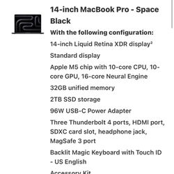 14 Inch Macbook Pro M5 11/2025