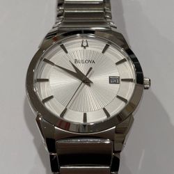 Bulova Stainless Steel Men’s Dress Watch 38mm (Classic Silver White Dial)