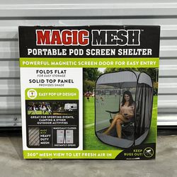 NEW IN BOX - Portable Magic Mesh Bug Screen Shelter / Tent