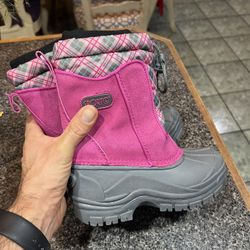Kids Pink Snow Boots - Size 13