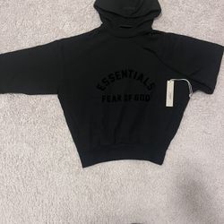 Black Fear of God Essentials hoodie ARCH LOGO