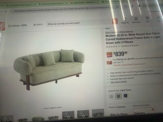 Harper & Bright Designs Modern Curved Sofa Light Green