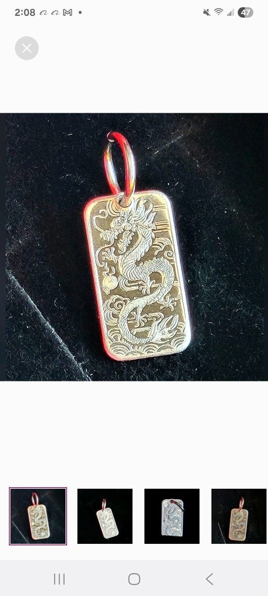 Dragon Pendant 1g .999 Fine Silver W/ Bezel (925) Amulet, Charm, Bezel, Pendant, Necklace, unisex Jewelry
Unique Dragon Pendant
.999 Fine Silver