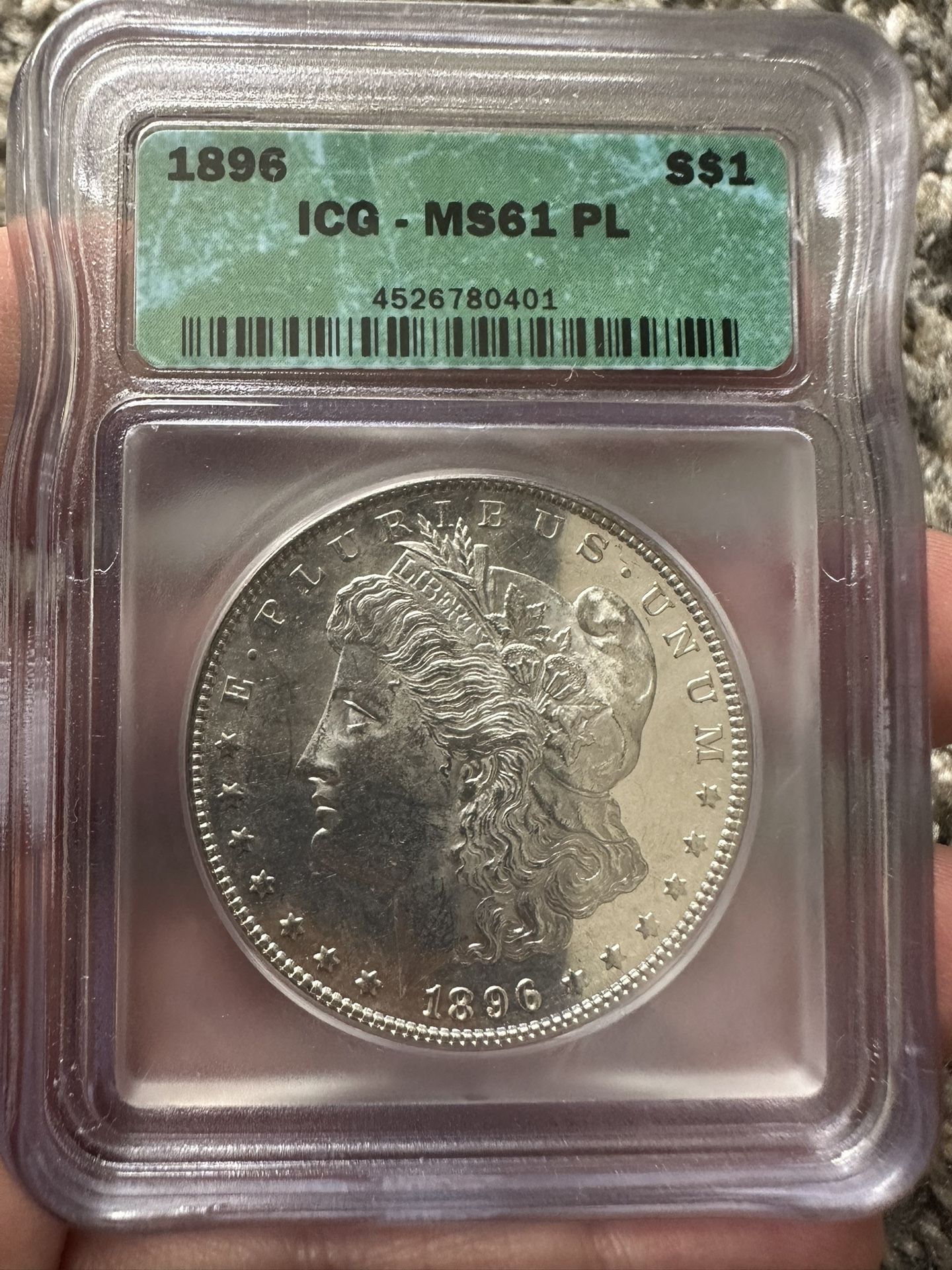 1896 Morgan Silver Dollar MS61 PL
