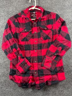 Urban Pipeline Men's M Red Black Buffalo Plaid Ultimate Flannel Button Up Shirt