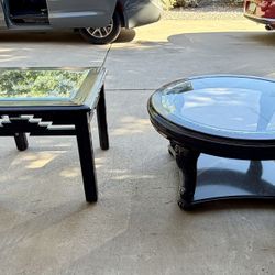 2 Tables Wood Coffee Table Occasional Side Table