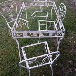 White Rustic Iron Table 