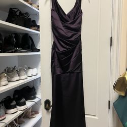Purple David’s Bridal Bridesmaids Dress