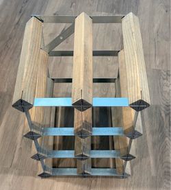 Wood & Metal Wine Rack – 8 Bottles