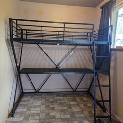 Metal Bed Frame With Homework Station