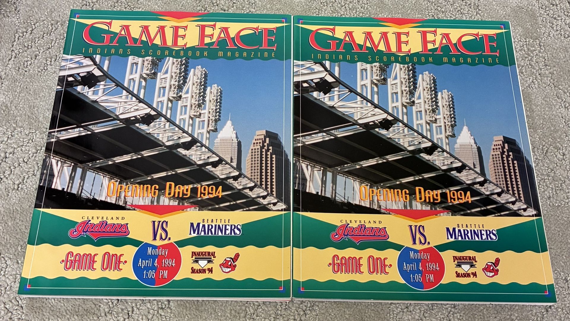 2 Cleveland Indians 1994 Opening Day Game Face Magazines 