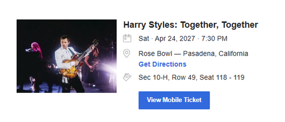 Harry Styles Tickets Retail