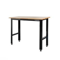 Husky 48-inch 1000 lb. Capacity Workbench with Solid Wood Top
