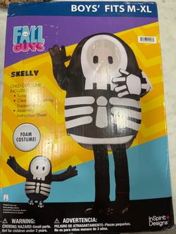 Fall Guys Skelly Kids Foam Costume M-XL