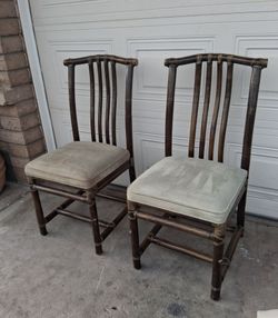 2 Vintage Bamboo Dining Chairs