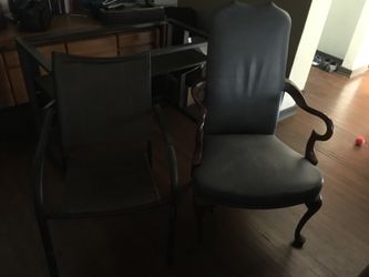 Two chairs patio and leather vintage