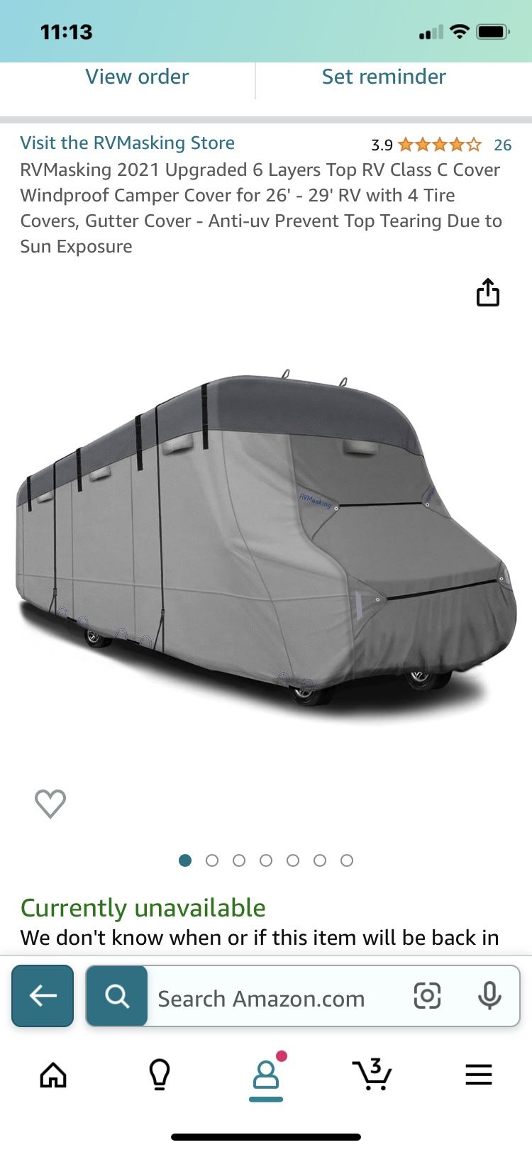 28 Ft class C Motorhome Cover