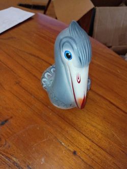 Mateo's Mexican Folk Art Pottery Pelican. Hand Painted & Signed