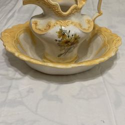 Antique  Basin And Pitcher